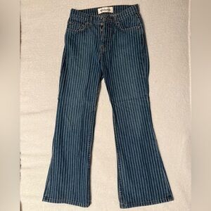 REFORMATION Pin Stripe Crop Wofe Leg Jeans
